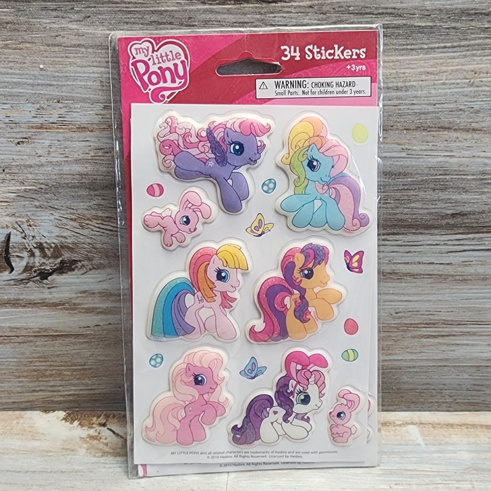 My Little Pony G3.5 Stickers 34ct Pack 2010 Hasbro American Greetings MLP